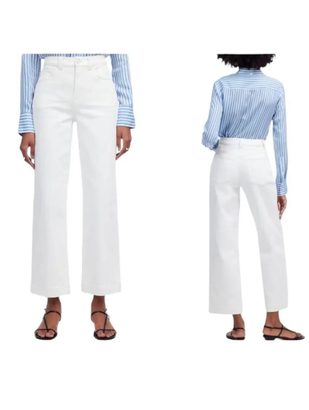 NWT Madewell Perfect Vintage Wide-Leg Crop Jean Tile White Size 26